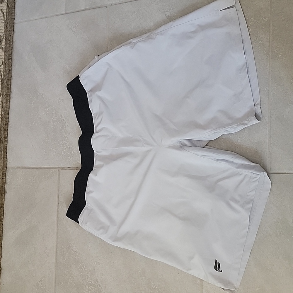 Fabletics Grey Athletic Shorts with Black Waistband
